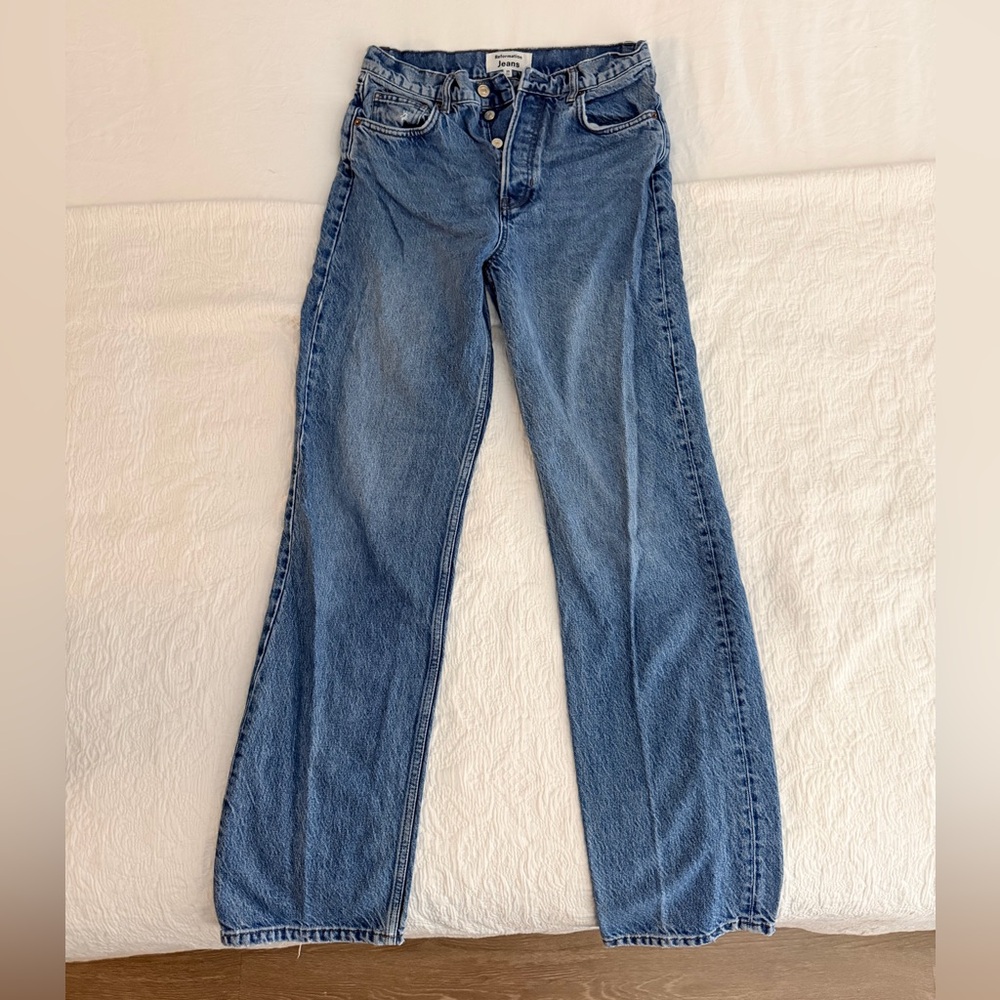 Reformation Straight Leg Jeans - Medium Blue Denim